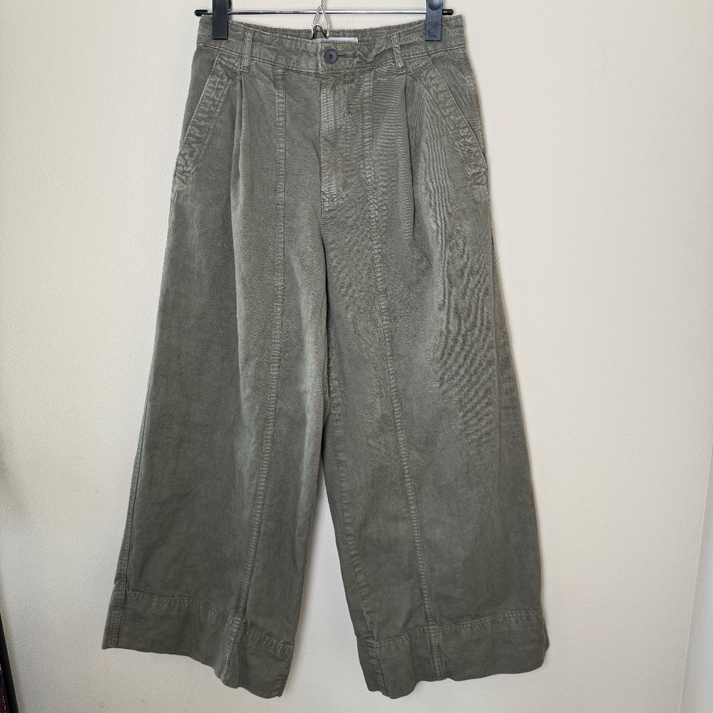 Everlane Olive Green Wide-Leg Corduroy Pants
